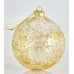 Χριστουγεννιάτικη Γυάλινη Μπάλα Διάφανη, με Ανάγλυφο Χρυσό (8cm)